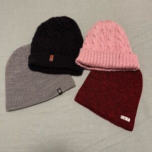 4-Piece Winter Knit Beanie Hats Volcom nef Nixon (unisex)